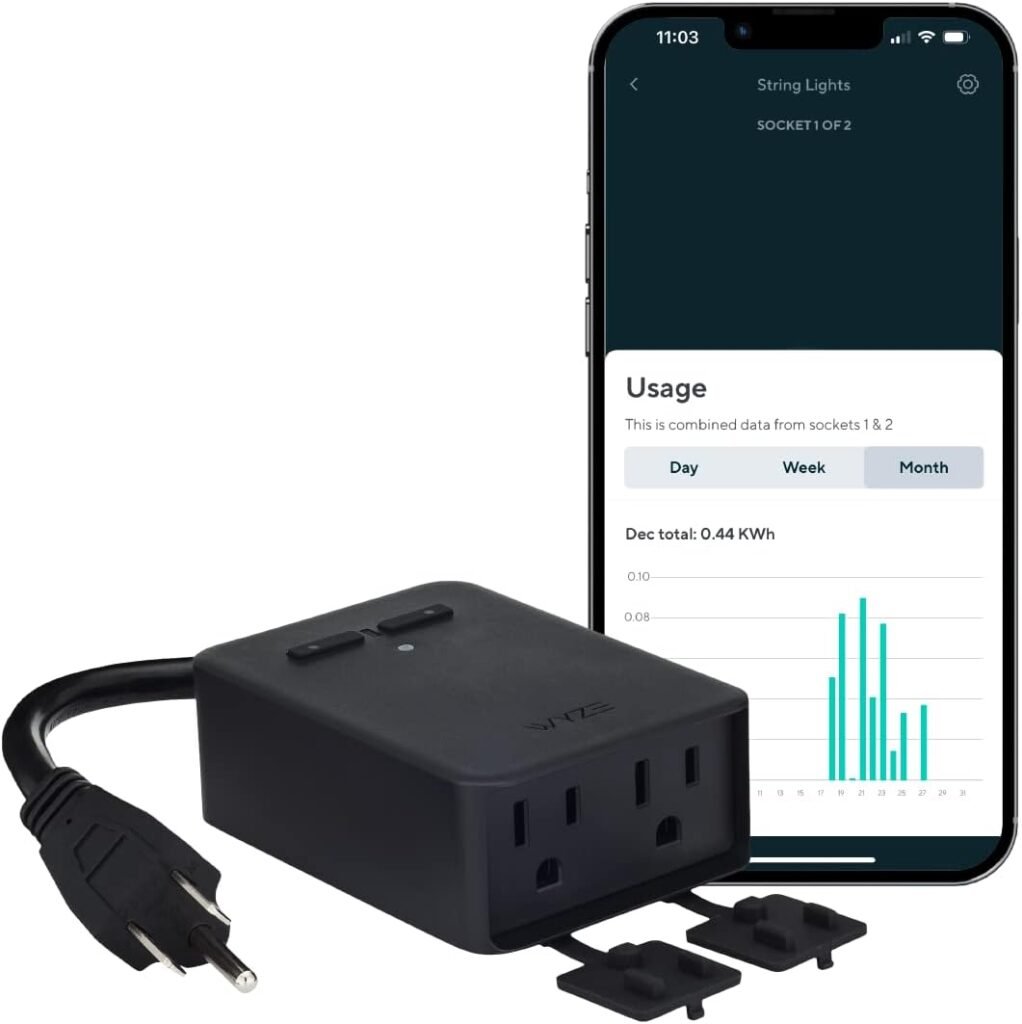 Wyze Plug Outdoor, Dual Outlets Energy Monitoring